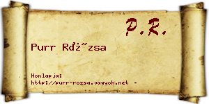 Purr Rózsa névjegykártya