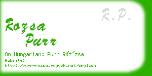 rozsa purr business card